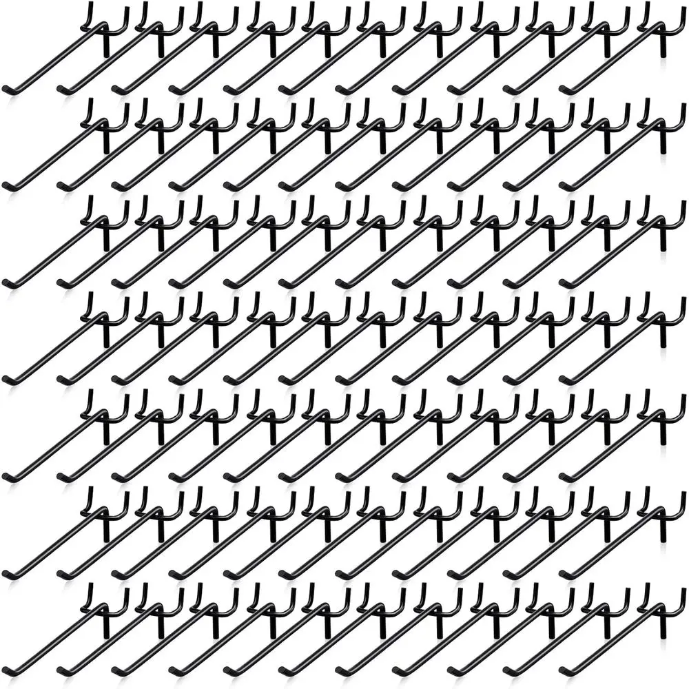 

100 шт. крючков для перфорированных панелей из нержавеющей стали, настенные крючки для демонстрации товаров, оптом или поштучно, для гаражного хранения 1/8 1/4
