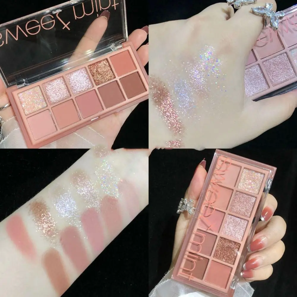 Highlight Erdton lang anhaltende erröten Mädchen Frauen Augen pigmente Lidschatten Palette matte Lidschatten Perl glanz Augen platte