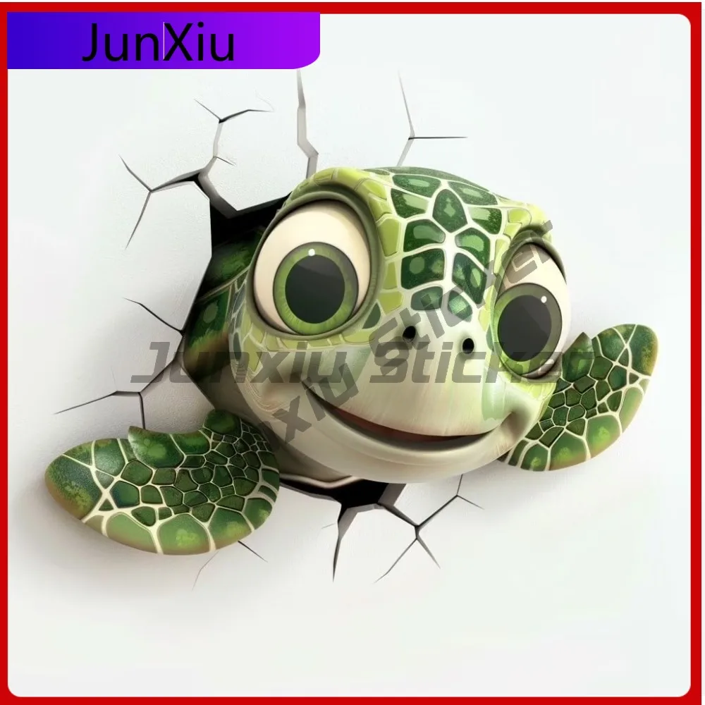 

Peeking Turtle Sticker. and Vintage Car Laptop Window Bumper Waterproof Vinyl Decal Decoration Cute Funny Vintage Trendy