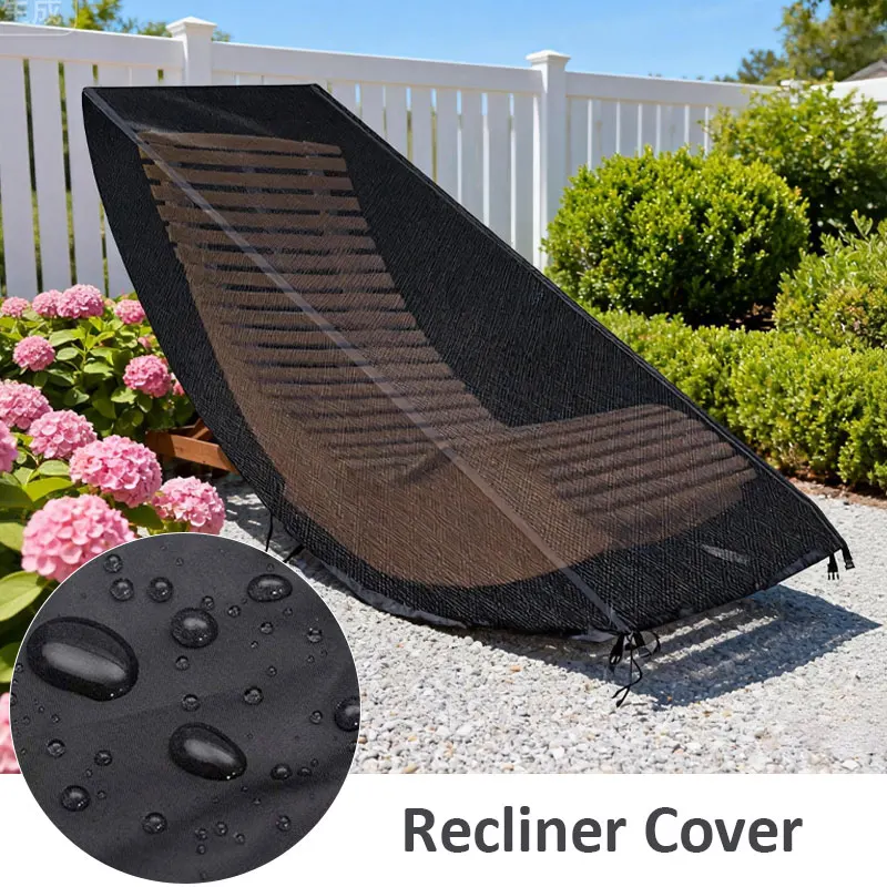 

Sun Lounger Cover Waterproof & UV Resistant Outdoor Furniture Cover with Zipper & Storage Bag Easy Clean Protector