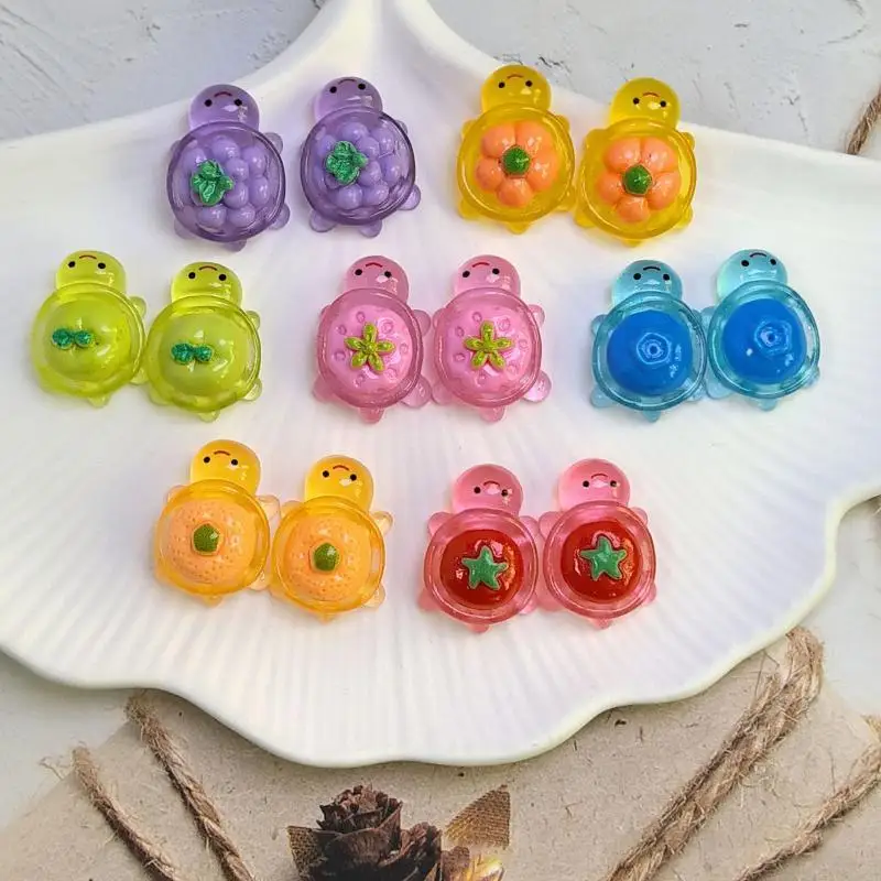 30Pcs Glowing In The Dark Mini Resin Turtles Miniature Figurine Fairy Landscapes Dollhouse Home DIY Micro Scene Decor Supplies
