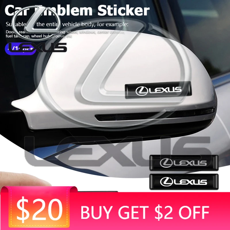 

Emblems 4/10Pcs Car Stickers Epoxy Emblem Decals Decoration Sticker For Lexus F SPORT RX300 IS200 IS250 ES350 Ct200h UX250h NX30