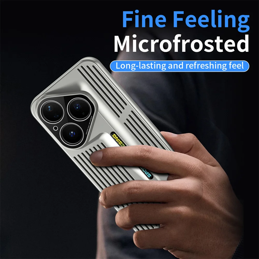 Funda de refrigeración con disipación de calor hueca para Huawei Pura80 Pura 70 Ultra P80 Pro Mate 50 60 Pro + cubierta protectora de cámara transpirable