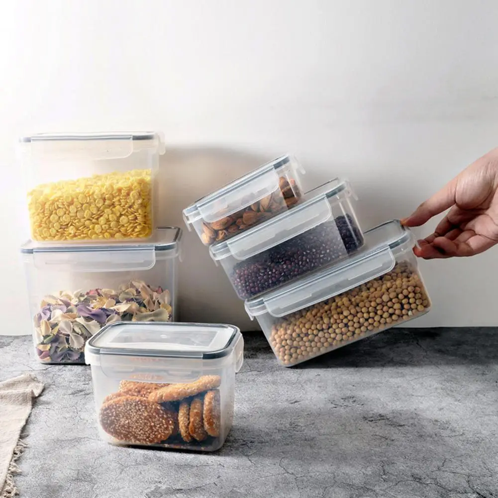 

Kitchen Storage Containers Transparent Food Storage Containers Capacity Airtight Food Storage Box Multi-functional for Kitchen