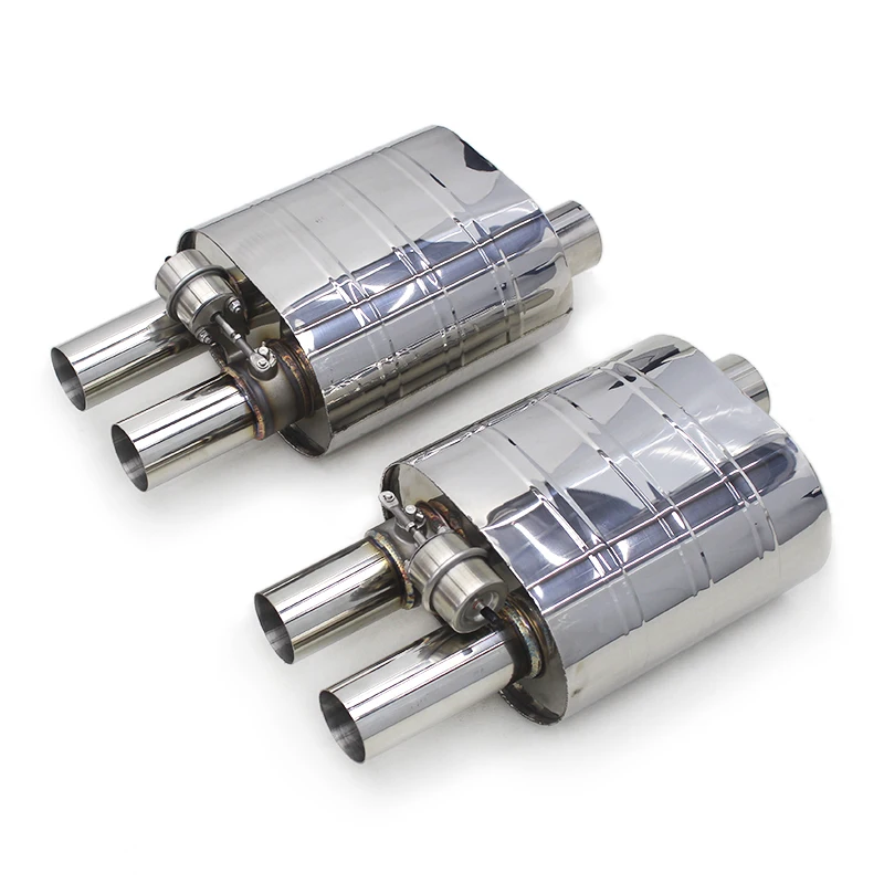 OEM various models racing general muffler stainless steel exhaust pipe muffler with vacuum valve automotive exhaust muffler