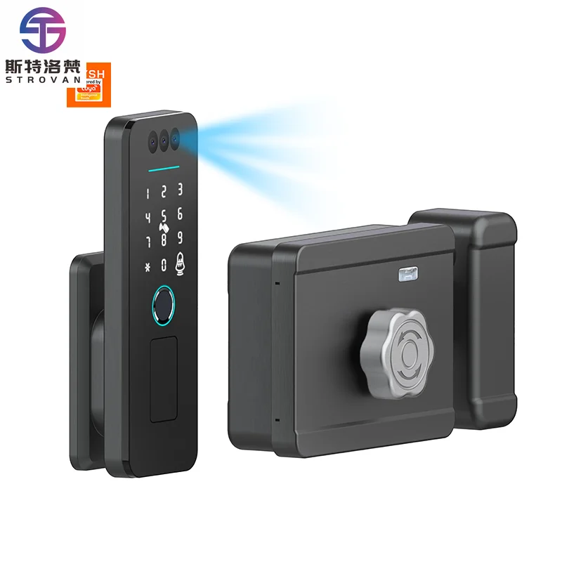 

STLF Wifi Smart Home Face Recognition Electronic Keyless Keypad Deadbolt Door Rim Lock Tuya Fingerprint Lock