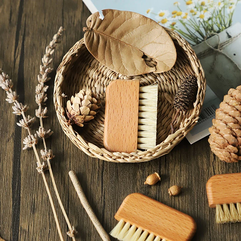 Natural Bristle Wood Nail Brush Foot Dead Skin Grinding Scrubbing Tools Nail Art Accessories Cleaning Brush Manicure Supplies