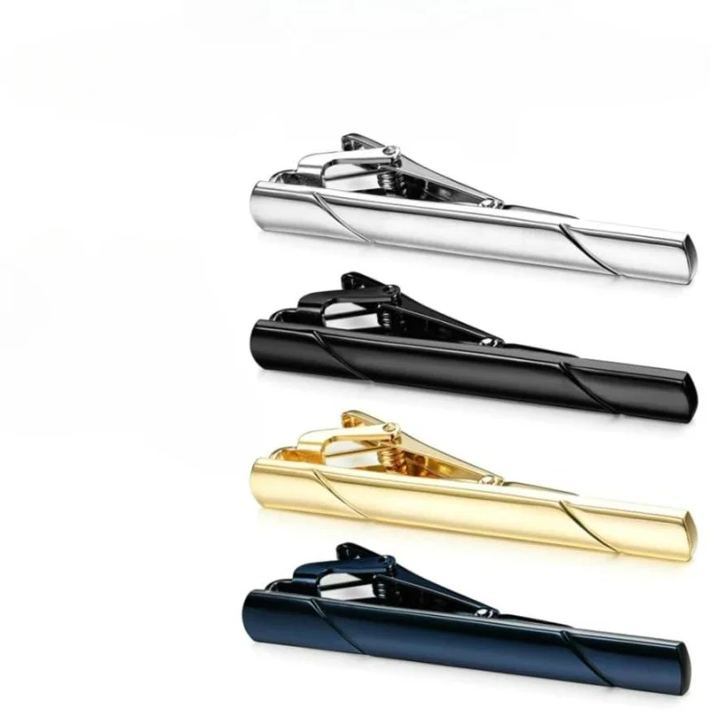 Tie Clips for Men, Black Gold Blue Silver Tie Bar Set for Regular Ties, Luxury Gift Ideas