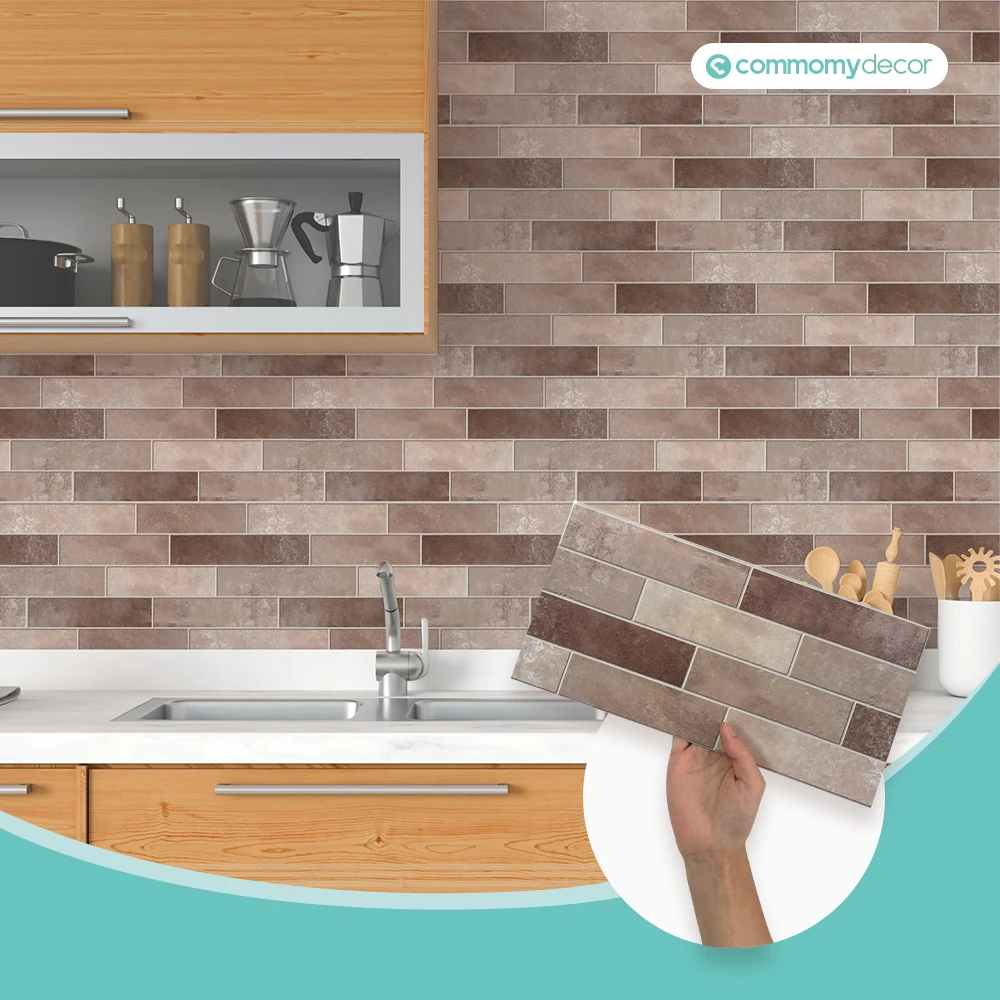 1pc/9pcs płytka Backsplash naklejka samoczynnie naklejka na ścianę i odklejana naklejka na płytki wodoodporna 15cm x 30cm