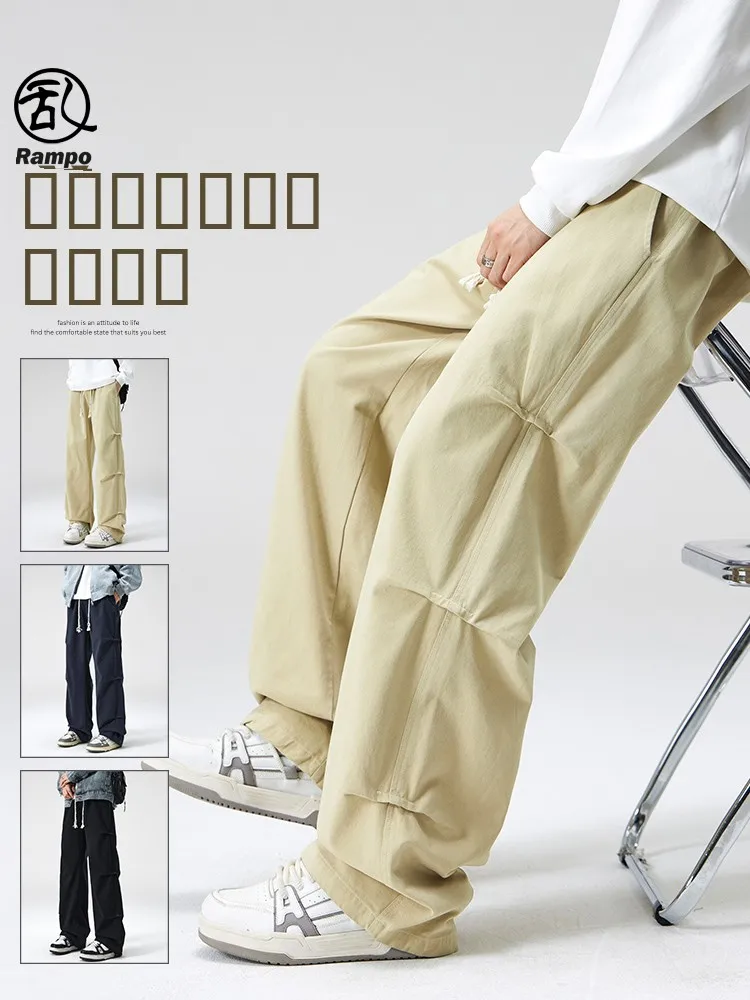 

Fall American Sle Casual Sports Cotton Men's Trousers Trendy Loose Straight Leg Pants Comfortable Breathable Faionable