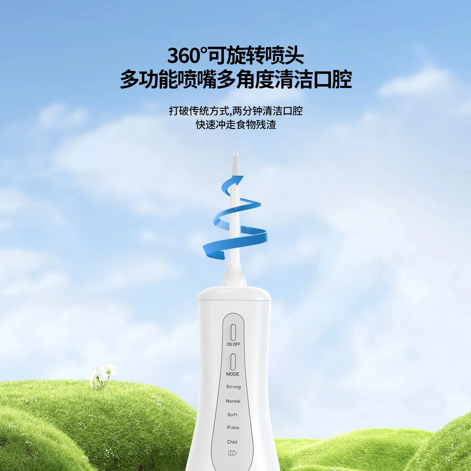 New Technology 5 Modes High Pressure 350ml Water  Flosser Portable 1800mAh Rechargeable IPX7 Oral Irrigator Teeth Cleaning