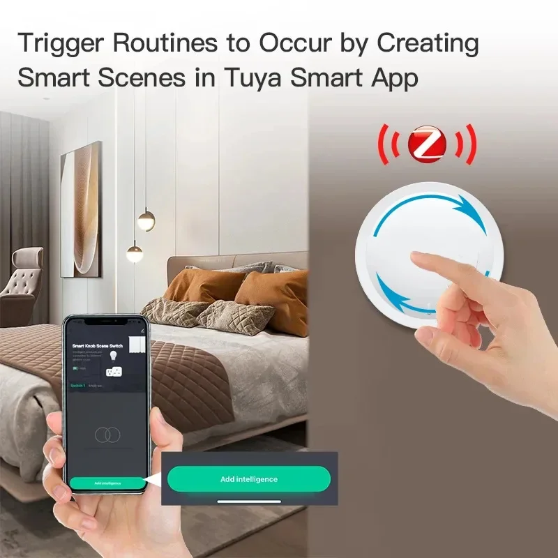 Tuya ZigBee Smart Knob Switch Wireless Scene Switch Button Controller Battery Powered Automation Scenario Linkage Smart Life App