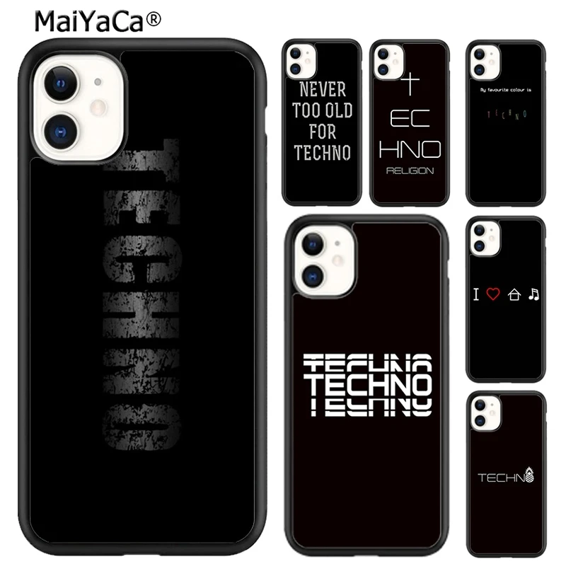 MaiYaCa Love Techno Music Quotes Phone Case For iPhone 16 15 14 plus XR XS 11 12 13 pro max Shell Cover coque