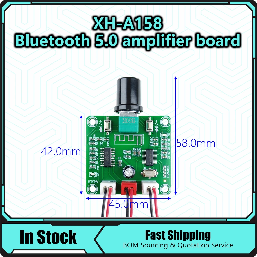 XH-A158 5W*2 Ultra Clear Bluetooth 5.0 Audio power Amplifier Board Pam8403 Small Power DIY Wireless Speaker Amplifier Board
