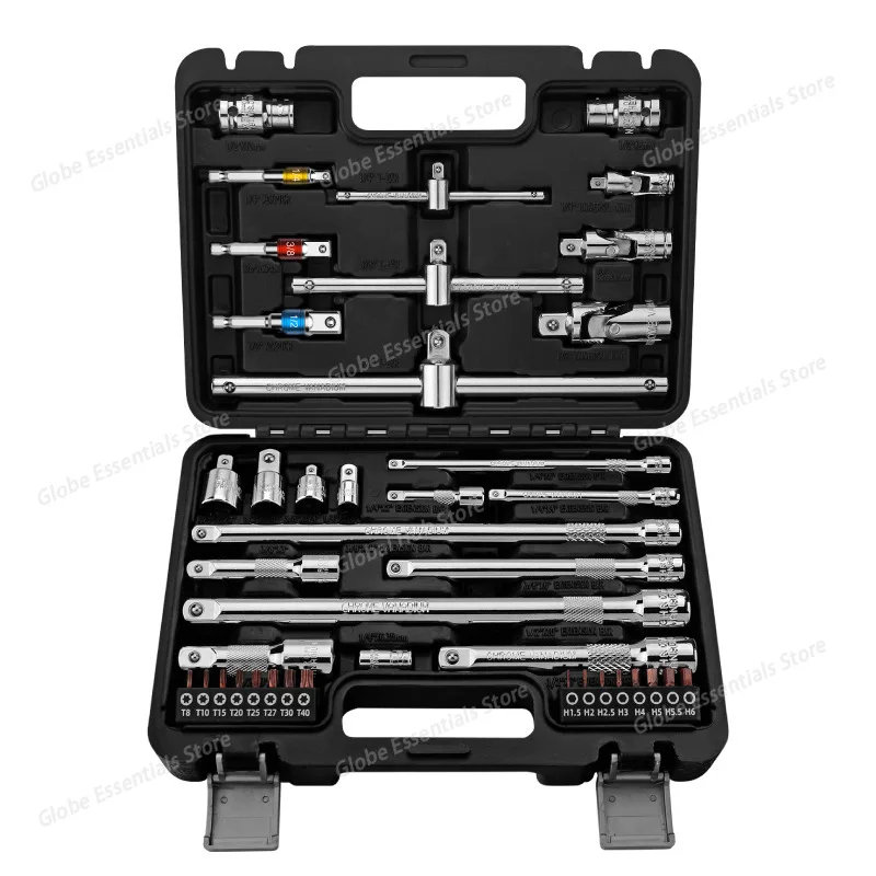 

41 шт. 1/4 3/8 1/2 "набор удлинителей с универсальным шарниром/удлинителем/адаптерами для профессиональных ударных инструментов