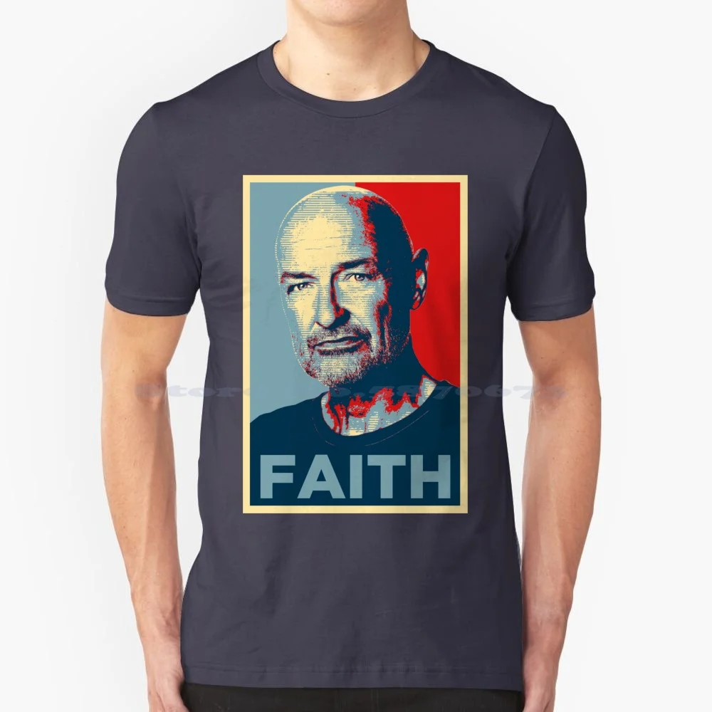 John Locke Lost-Faith T Shirt 100% Cotton Tee Lost Perdidos Serie De Tv Tv Show J J Abrams Hope Obama Style Pop Art John Locke