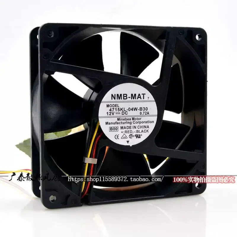 for NMB 12038 and 4715KL-04W-B30 12V 0.72A 12CM Silent High Airflow Cooling Fan