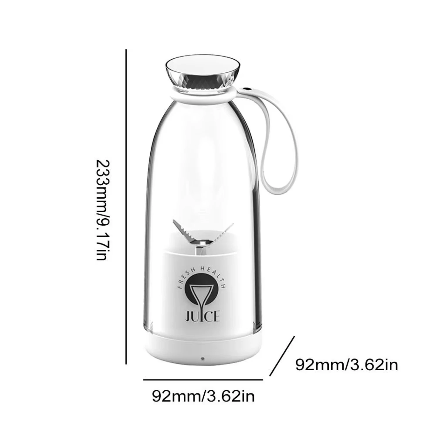 Frullatore portatile 500ml Ricaricabile Spremiagrumi Macchina Frullatore personale per succo fresco Frullato Tazza Frullatore per frutta