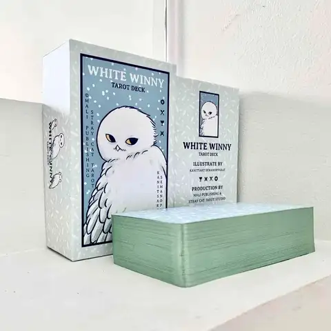 12*7cm White Winny Tarot-Whimsical Owl Guide for Intuitive Readings & Self-Discovery with Gilded Edges Packed In Rigid Box
