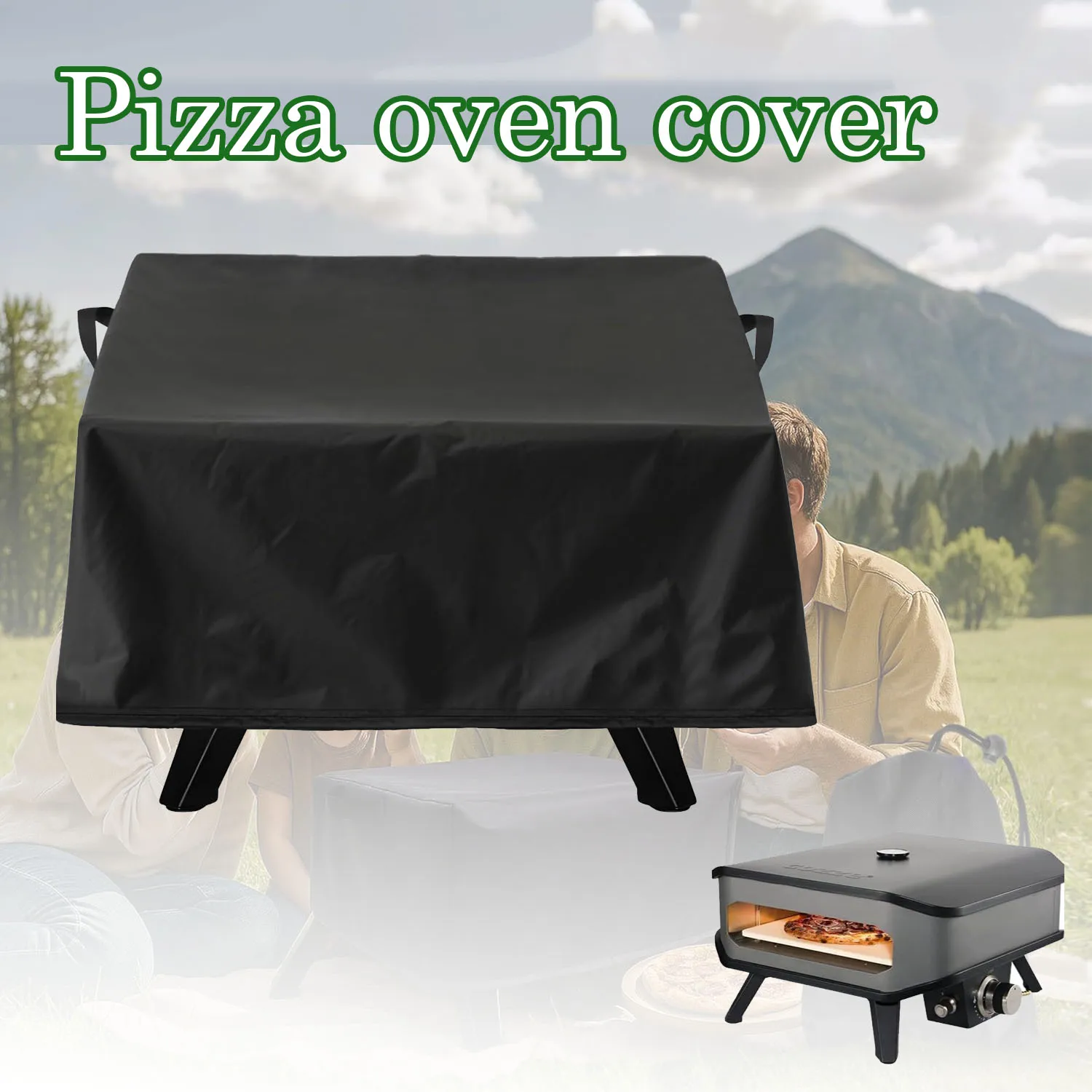 Pizza Oven Cover Oxford Fabric for 17 Inch Gas Pizza Oven Pizza Oven Storage Accessory with Handle Black Thick Material