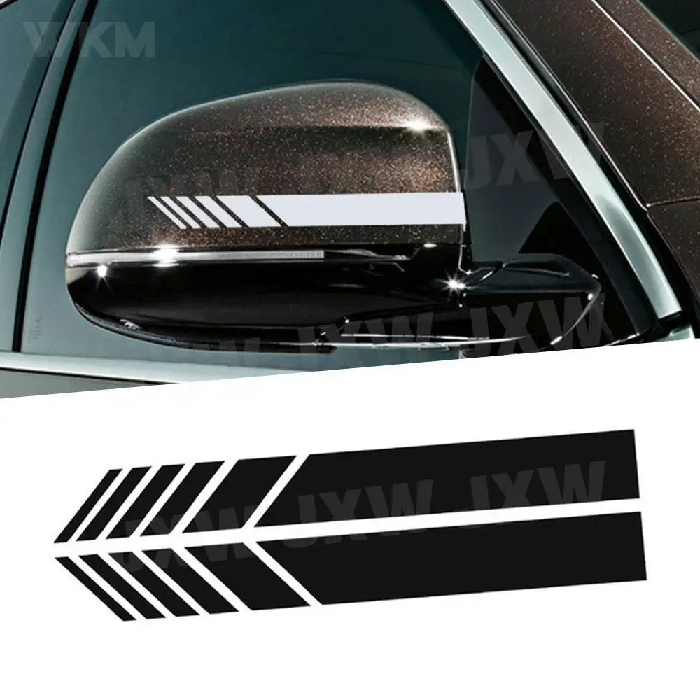 Universal Auto Car Sticker Non Fading Fashion Color Stripe Body Kits Racing Strips Side Rear View Mirror Decor Decal