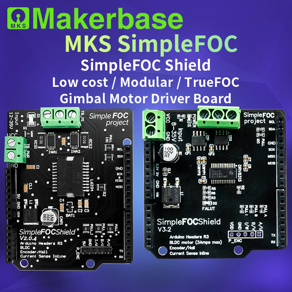 Makerbase SimpleFOC Shield V2.0.4  FOC BLDC Motor Controller Board Arduino Servo