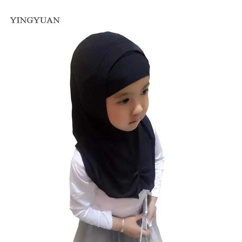 LJ7 Children New style Folds two piece Fashion Muslim hijab headband pashmina