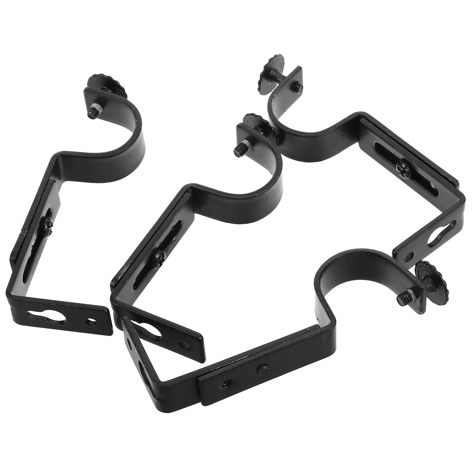 

4Pcs Adjustable Curtain Rod Brackets Heavy Duty Metal Wall Mounted Curtain Rod Holders for Home Dorm Hotel Window Treatments