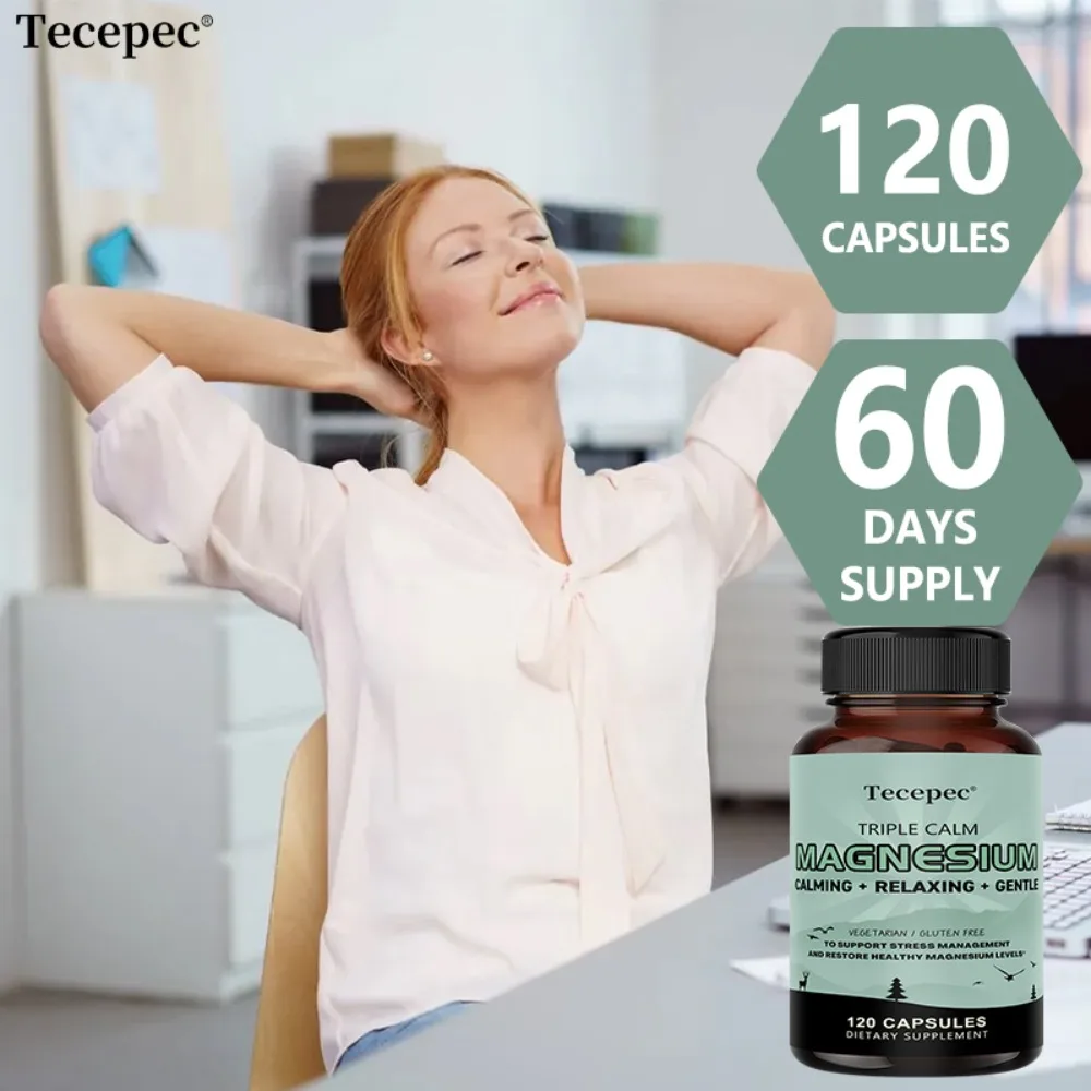 Triple Magnesium Complex - for Muscle, Nerve & Energy, Improve Sleep, High Absorption, Vegetarian