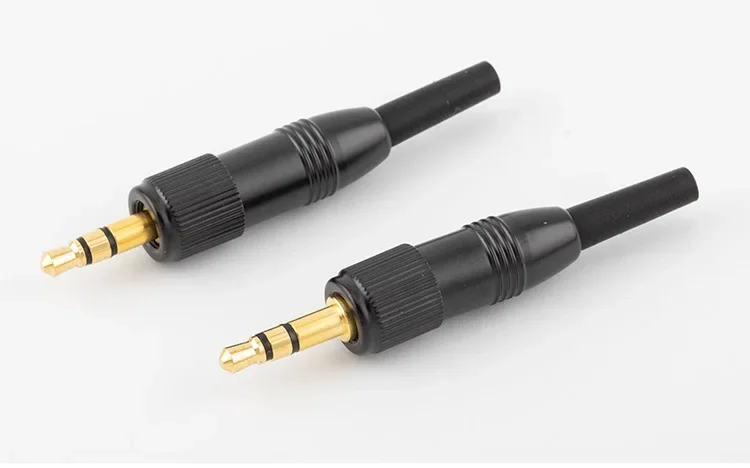 Gabungan 5 buah konektor kunci Audio sekrup Stereo 3.5mm 3.5 MM 1/8 "hitam PURELINE untuk Sennheiser SonyD11/V1/P03 colokan cadangan mikrofon