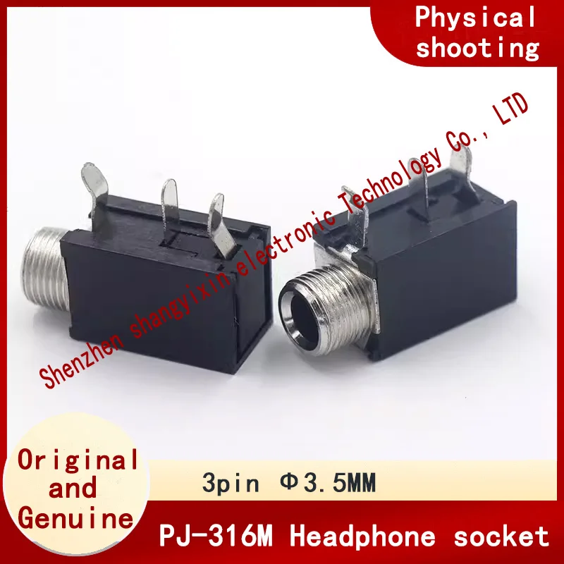 

pj316m 3-контактная прямая гайка Разъем питания Разъем для наушников 3,5 мм PJ-316M Аудиоразъем