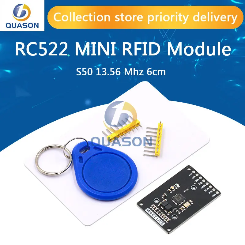 MINI RFID module RC522 Kits S50 13.56 Mhz 6cm With Tags SPI Write & Read for arduino  2560