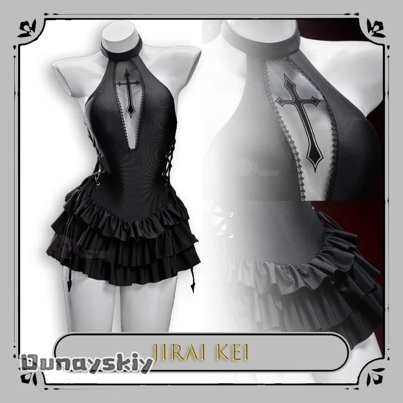 

An zhaO @ Оригинальный черный, белый цвет, купальник с лямкой на шее, сексуальное короткое платье, летнее женское милое элегантное платье Y2k Cos с рукавами JK