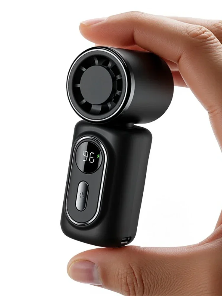Tragbarer Mini-Ventilator, kleiner Handventilator, 5 Geschwindigkeiten, 3000 mAh, USB wiederaufladbar, LED-Anzeige, 180° ° Drehbare Clip-Kühlventilatoren – Detail 18