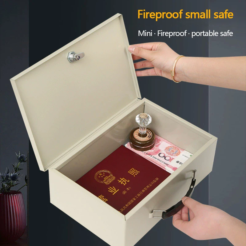 Fireproof safe, household and office small fireproof safe, money box, document storage safe, jewelry and jewelry box