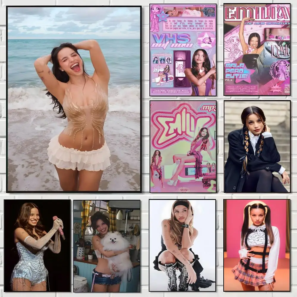Singer E-Emilia Mernes Poster Pegatina artistica HD autoadhesiva impermeable para salon dormitorio