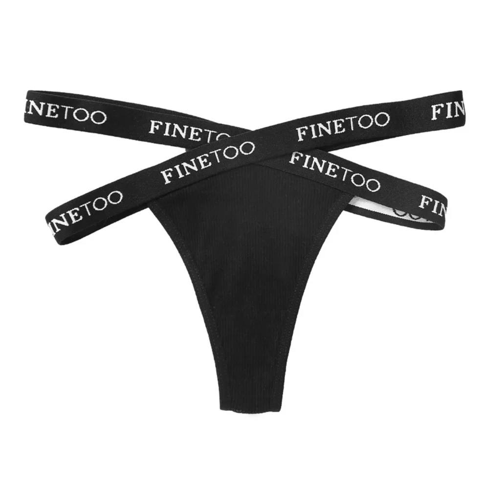 Triangle pants underwear for ladies women cross letter waistband breathable fabric high slit suitable all year