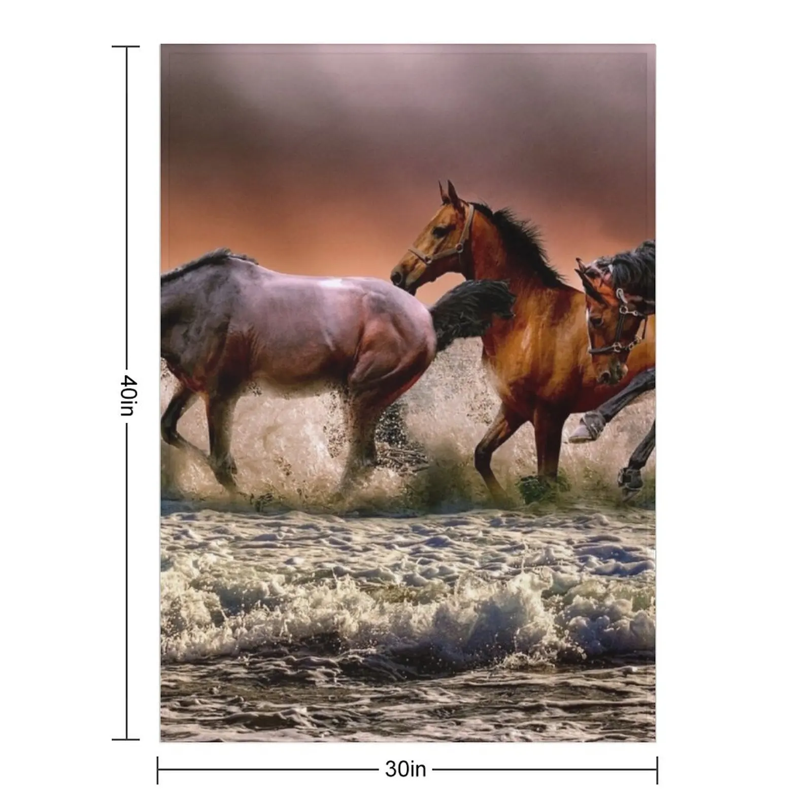 Running Horses Throw Blanket Bed covers Loose Sleeping Bag Cute Plaid Blankets