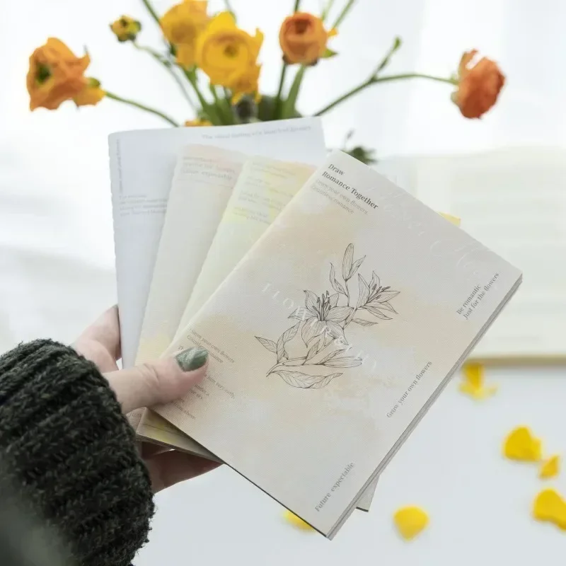 30Pcs Material Paper Flower Room Gentle Color Notebooks Matching texture Notebooks Writing Handbook Scrapbook 201*116mm