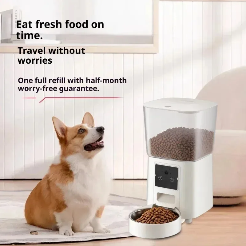 

Smart Pet Feeder with Camera - Dual Power Supply Auto Dispenser with Real-Time Video, One-Click Feeding for Cats & Dogs (CE/FCC）