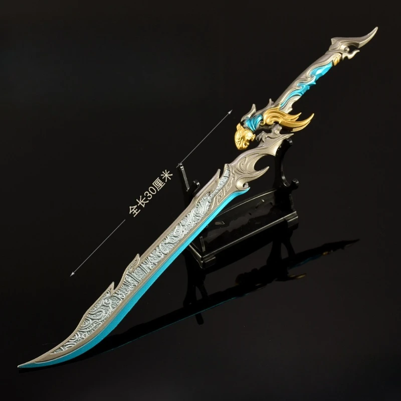 30cm/11.81in Naraka: Bladepoint Game Peripherals Exiled Star God's Knife Weapon Models Samurai Sword Metal Crafts Boy Toys Gifts