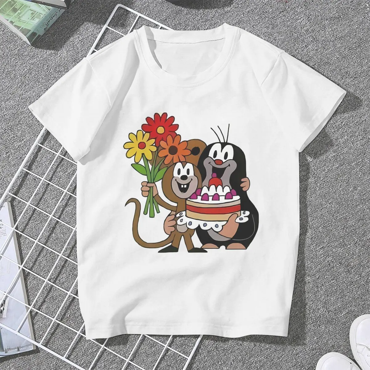 Novelty TShirt For Women The Little Mole Y2k Tops Harajuku Female Polyester T Shirt Soft Graphic