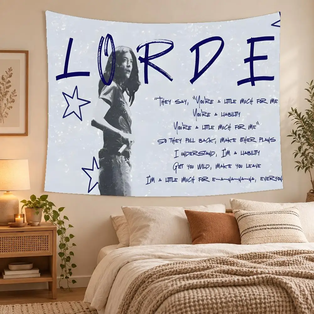 Singer L-Lorde Tapestry Wall Decoration Suitable For Living Room Bedroom Study Party Home Decor Gift