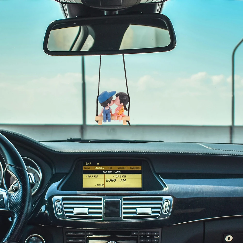 

2 Pcs Car Interior Accessories Decoration for Charm Rearview Mirror Ornament Pendant Resin Pendants Girl Rear-view Decorative