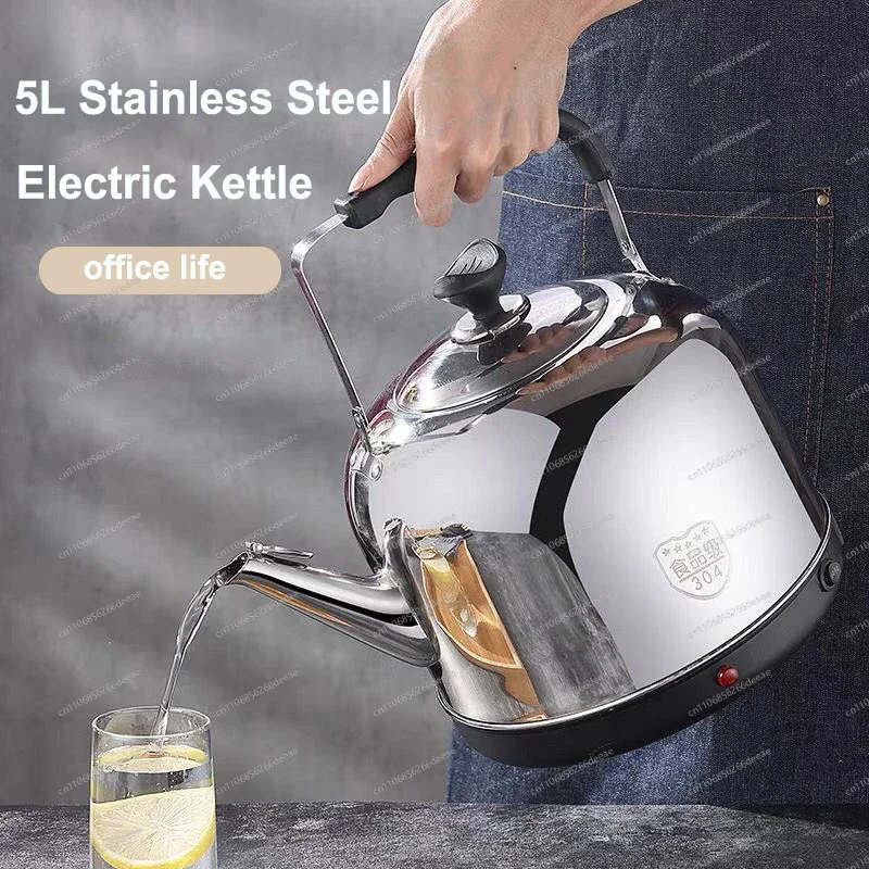 Convenient 5L Electric Kettle – Essential 304 Stainless Steel Teapot with Whistle, Auto Shut-Off & Keep Warm