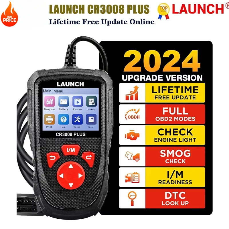 LAUNCH CR3008 OBD2 escáner automático X431 Creader de código CR 3008 OBDII lector de código de motor herramienta de diagnóstico actualización gratuita