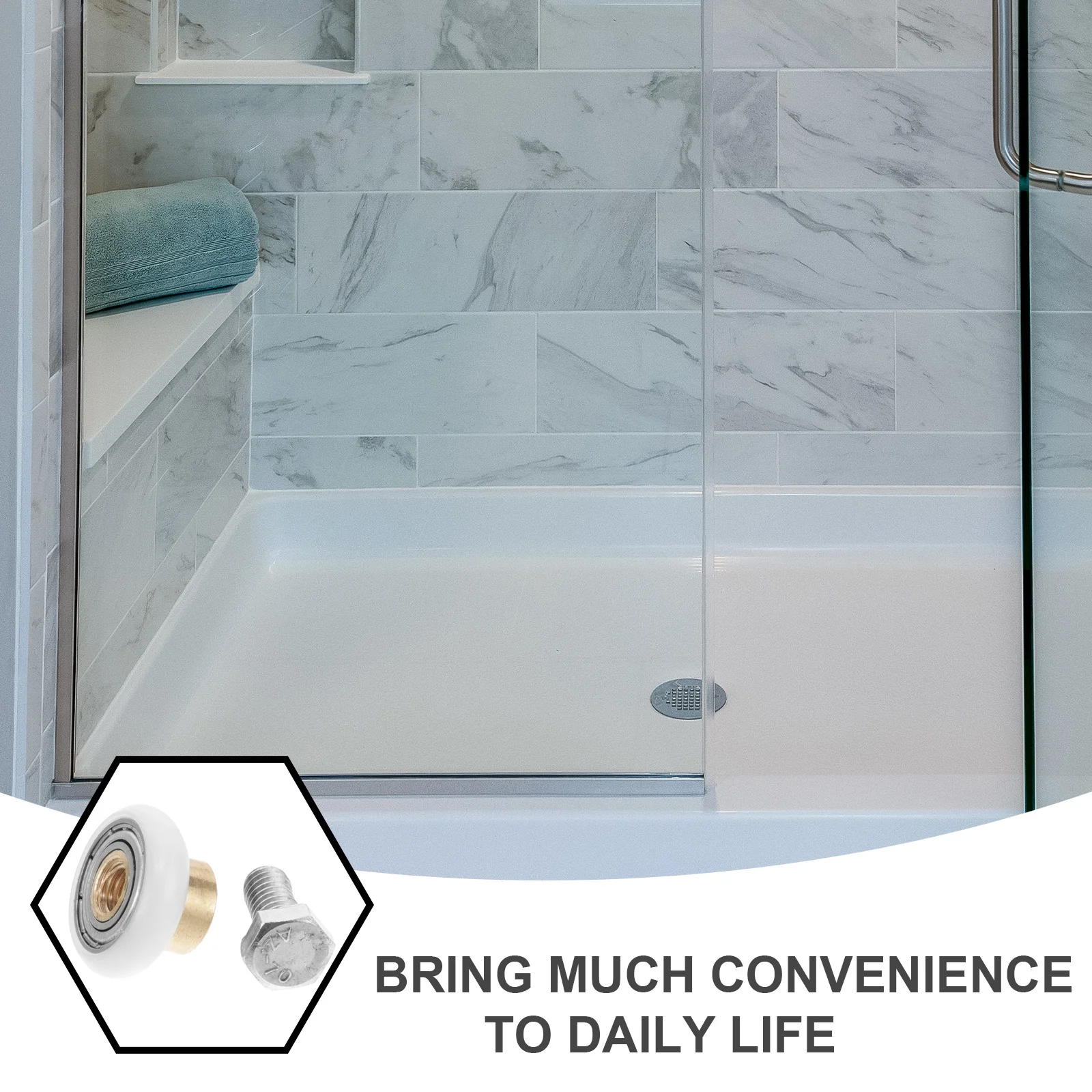 

8pcs Copper Shower Door Rollers 20mm Diameter for Curved Doors Smooth Operation Glass Runners Bathroom Hardware