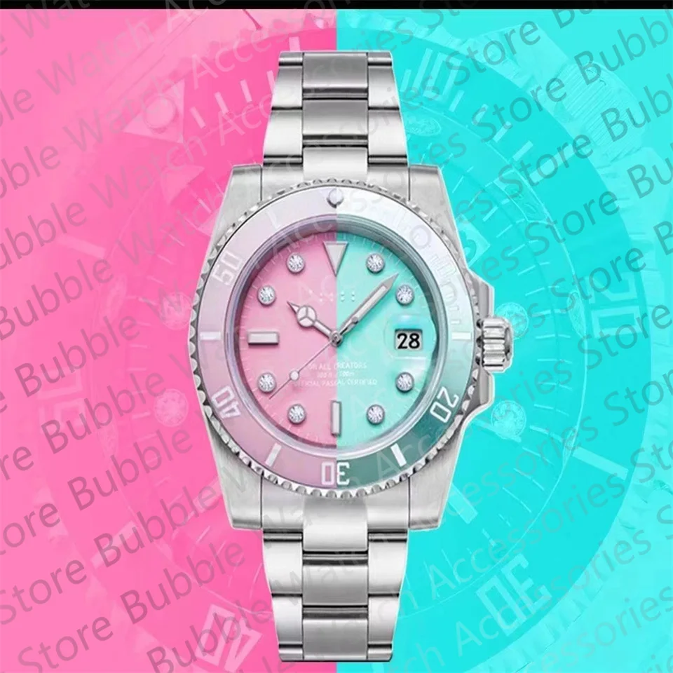 38MM Rosa Blu Verde Colori contrastanti Inserto lunetta in alluminio adatto per cassa dell'orologio Rlx Water Ghost GMT 8215 8200