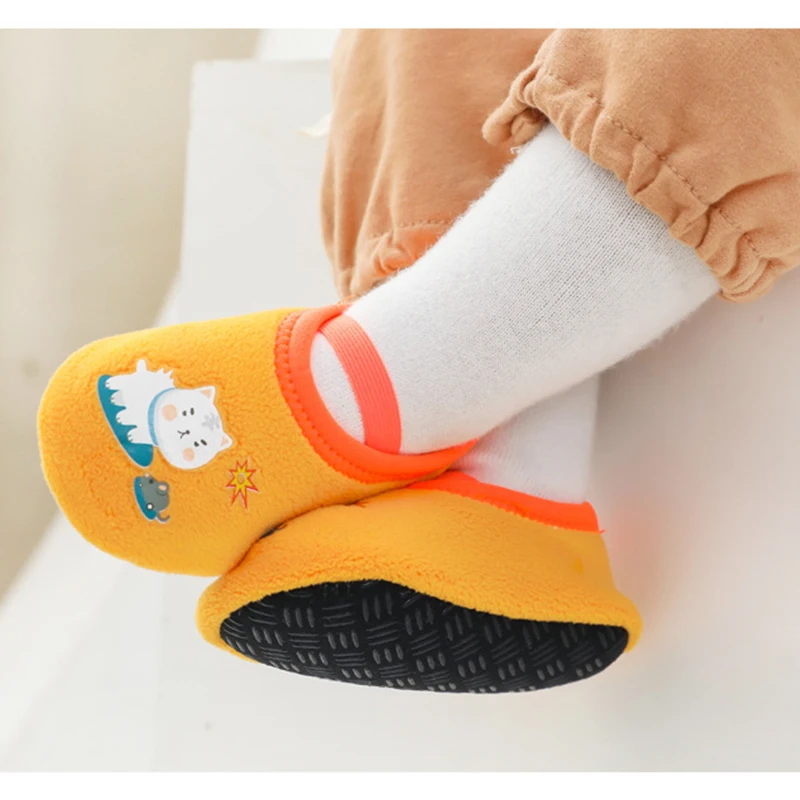 Baby Anti-slip Socks Newborn Warm Crib Floor Shoes with Rubber Sole for Children Boy Toddler Foot Girl Infant Cute Kids Slippers