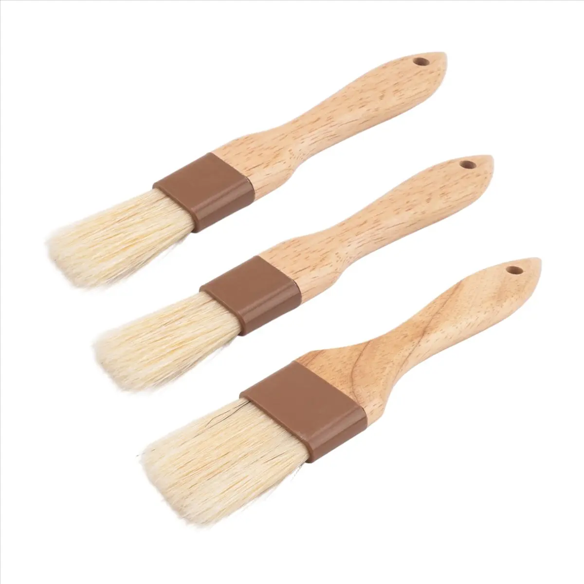 ✼Pastry Brush,Basting Brush for Cooking,Natural Bristle BBQ Brush for Oil & Sauce,Wooden Handle Food Brush 3 Pack